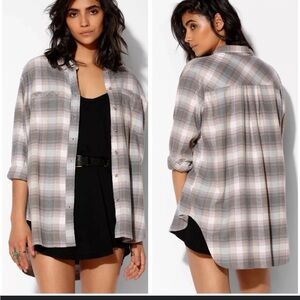 Grey and Purple Plaid BDG Urban Outfitters Flannel